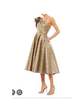 Women's Mac Duggal One Shoulder Cocktail Dress Bronze Size 2